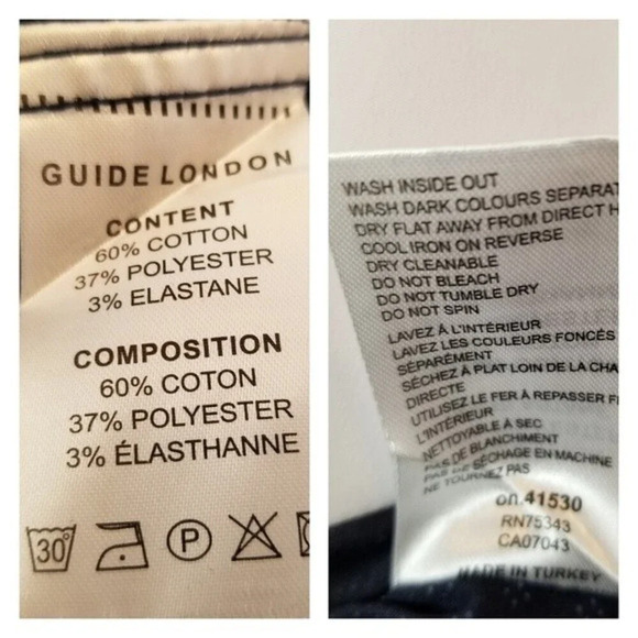 NEW Guide London Small Premium Range Navy Cotton Blend Stretch Button Down Shirt - Picture 10 of 11